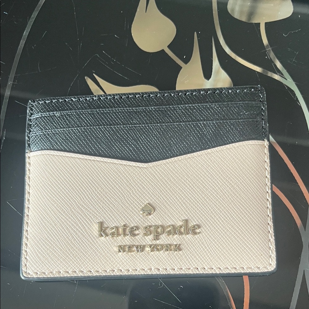 Kate Spade Black and Cream Card Wallet